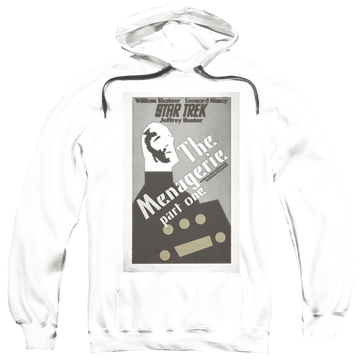Black pullover hoodie with Star Trek Tos Episode 11 graphic