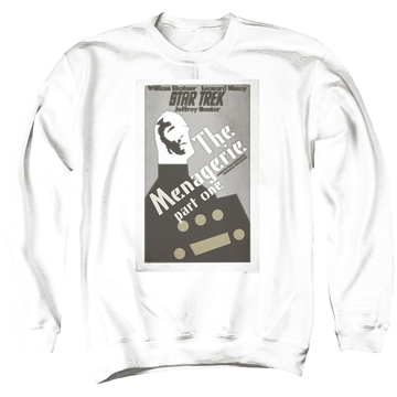 Black men's crewneck sweatshirt with Star Trek Tos Episode 11 graphic