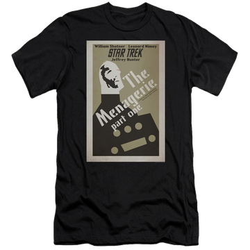 Black men's premium slim fit t-shirt with Star Trek Tos Episode 11 graphic
