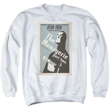White men's crewneck sweatshirt with Star Trek Tos Episode 12 graphic