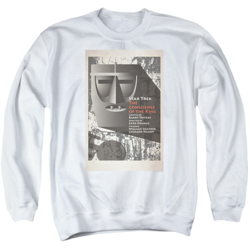 White men's crewneck sweatshirt with Star Trek The Original Series Tos Episode 13 graphic