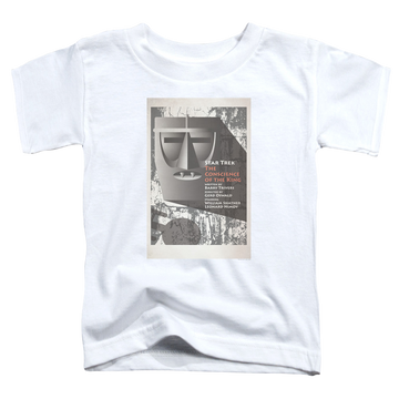 White toddler t-shirt with Star Trek Tos Episode 13 graphic