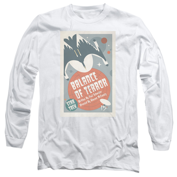 White men's long sleeve t-shirt with Star Trek Tos Episode 14 graphic