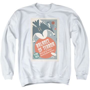 White men's crewneck sweatshirt with Star Trek The Original Series Tos Episode 14 graphic