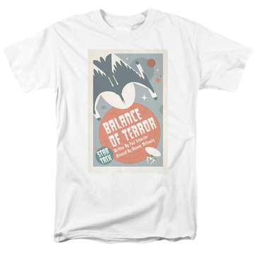White men's regular fit t-shirt with Star Trek Tos Episode 14 graphic