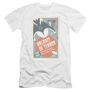 White men's premium slim fit t-shirt with Star Trek The Original Series Tos Episode 14 graphic
