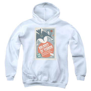 White youth hoodie for ages 8 to 12 with Star Trek The Original Series Tos Episode 14 graphic