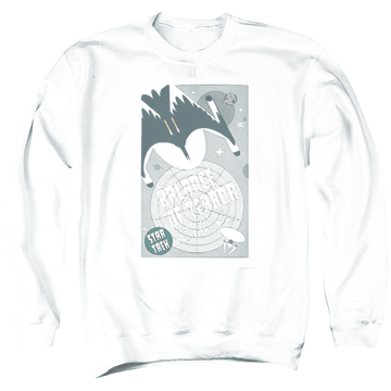 Black men's crewneck sweatshirt with Star Trek Tos Episode 14 graphic