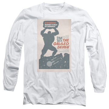 White men's long sleeve t-shirt with Star Trek Tos Episode 16 graphic