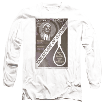 Black men's long sleeve t-shirt with Star Trek Tos Episode 17 graphic