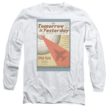 White men's long sleeve t-shirt with Star Trek Tos Episode 19 graphic