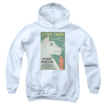 White youth hoodie for ages 8 to 12 with Star Trek The Original Series Tos Episode 20 graphic
