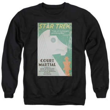 Black men's crewneck sweatshirt with Star Trek The Original Series Tos Episode 20 graphic