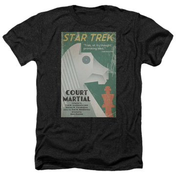 Black men's heather t-shirt with Star Trek Tos Episode 20 graphic