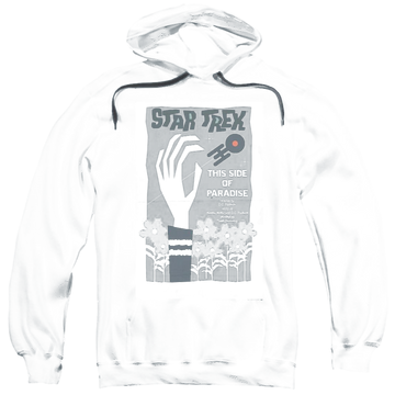 Black pullover hoodie with Star Trek Tos Episode 24 graphic