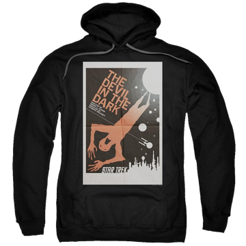 Black pullover hoodie with Star Trek The Original Series Tos Episode 25 graphic
