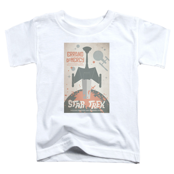 White toddler t-shirt with Star Trek Tos Episode 26 graphic