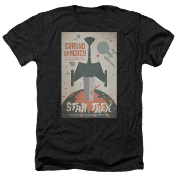 Black men's heather t-shirt with Star Trek Tos Episode 26 graphic