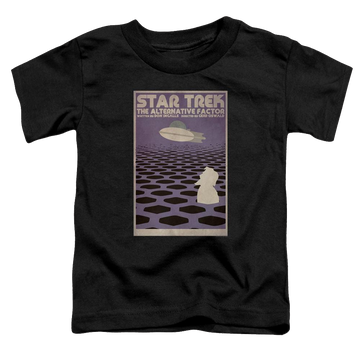 Black toddler t-shirt with Star Trek Tos Episode 27 graphic