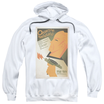 White pullover hoodie with Star Trek The Original Series Tos Episode 29 graphic