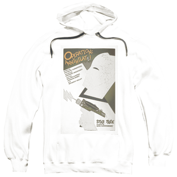 Black pullover hoodie with Star Trek Tos Episode 29 graphic
