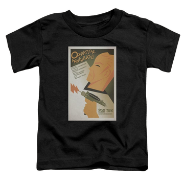 Black toddler t-shirt with Star Trek Tos Episode 29 graphic