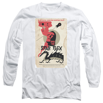 White men's long sleeve t-shirt with Star Trek Tos Episode 30 graphic