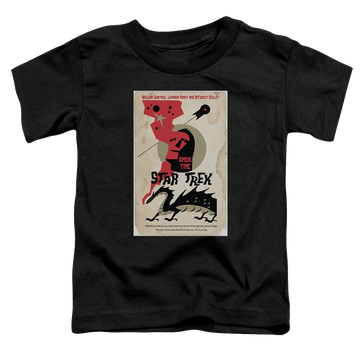 Black toddler t-shirt with Star Trek Tos Episode 30 graphic
