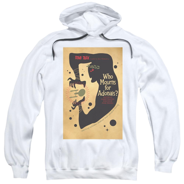 White pullover hoodie with Star Trek Tos Episode 31 graphic