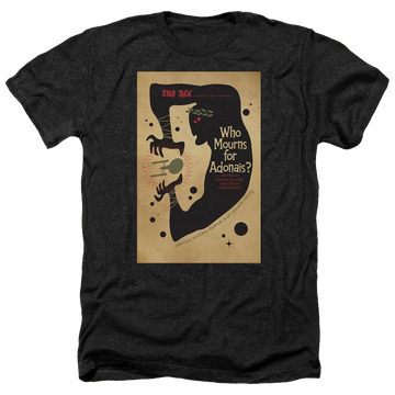 Black men's heather t-shirt with Star Trek Tos Episode 31 graphic