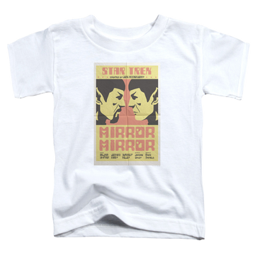 White toddler t-shirt with Star Trek Tos Episode 33 graphic
