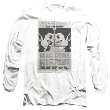 Black men's long sleeve t-shirt with Star Trek Tos Episode 33 graphic