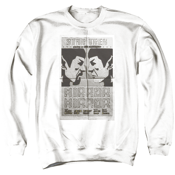 Black men's crewneck sweatshirt with Star Trek Tos Episode 33 graphic