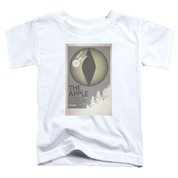 White toddler t-shirt with Star Trek Tos Episode 34 graphic