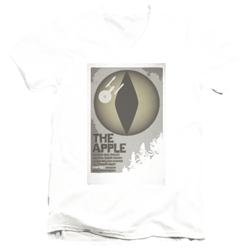 Black men's v-neck t-shirt with Star Trek Tos Episode 34 graphic