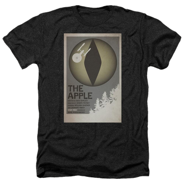 Black men's heather t-shirt with Star Trek Tos Episode 34 graphic