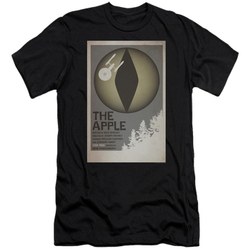 Black men's premium slim fit t-shirt with Star Trek Tos Episode 34 graphic
