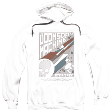 Black pullover hoodie with Star Trek Tos Episode 35 graphic