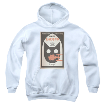 White youth hoodie for ages 8 to 12 with Star Trek The Original Series Tos Episode 36 graphic