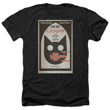 Black men's heather t-shirt with Star Trek Tos Episode 36 graphic