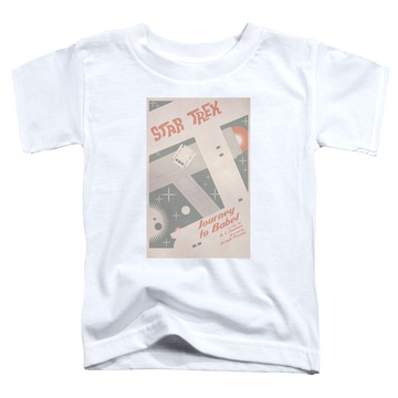 White toddler t-shirt with Star Trek Tos Episode 39 graphic