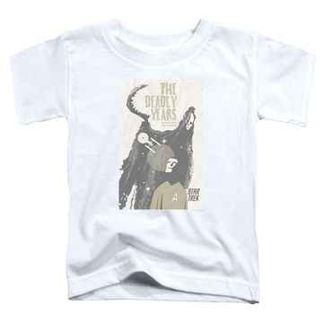 White toddler t-shirt with Star Trek Tos Episode 41 graphic