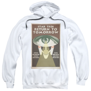 White pullover hoodie with Star Trek The Original Series Tos Episode 49 graphic