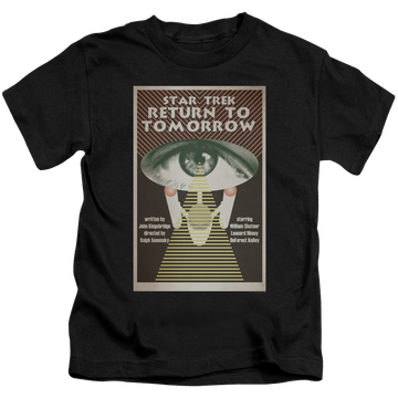 Black kid's t-shirt for ages 4 to 7 with Star Trek The Original Series Tos Episode 49 graphic