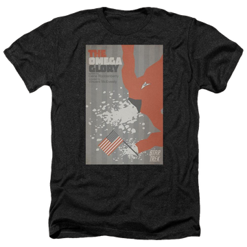 Black men's heather t-shirt with Star Trek Tos Episode 52 graphic
