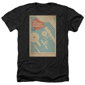 Black men's heather t-shirt with Star Trek Tos Episode 53 graphic