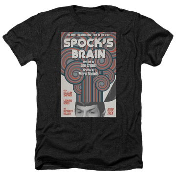 Black men's heather t-shirt with Star Trek Tos Episode 56 graphic