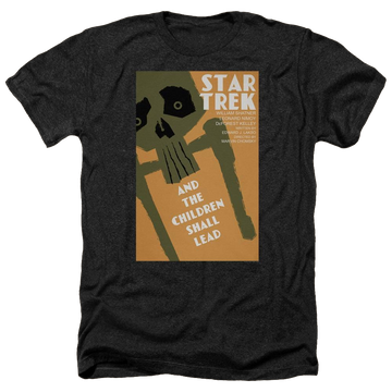 Black men's heather t-shirt with Star Trek Tos Episode 59 graphic