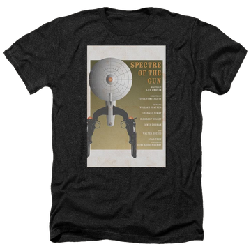 Black men's heather t-shirt with Star Trek Tos Episode 61 graphic