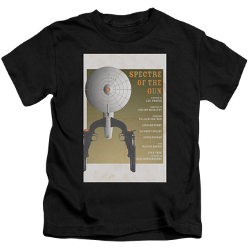 Black kid's t-shirt for ages 4 to 7 with Star Trek The Original Series Tos Episode 61 graphic